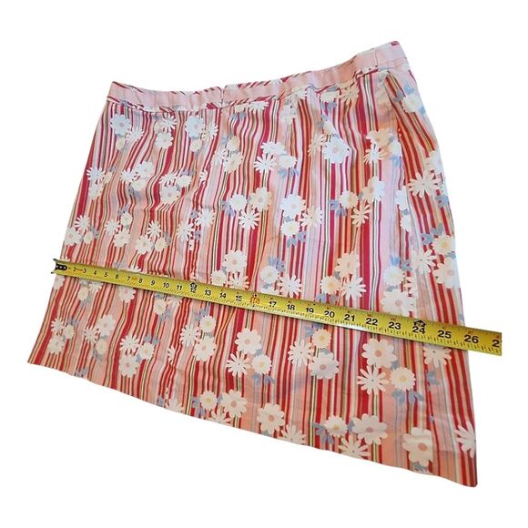 Duck Head Pink Striped Floral Daisy Stretch Skirt Women Size 20W Cotton Spandex - Picture 11 of 15